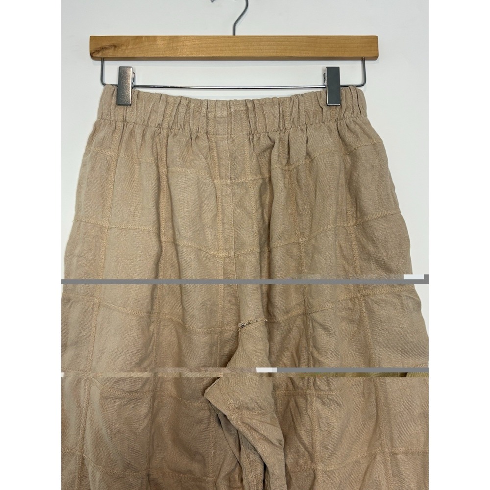 Jungmaven 100% Hemp Straight Leg Pull On Elastic Pants Tan Boho Womens Small - Picture 4 of 11
